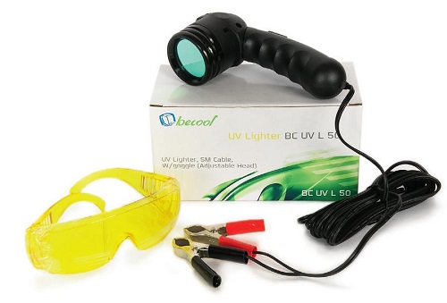 UV набор для поиска утечек - лампа 50 Вт ,12 V + очки UVАL-CPS